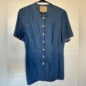 Double D Ranch Blue Denim Studded Tunic